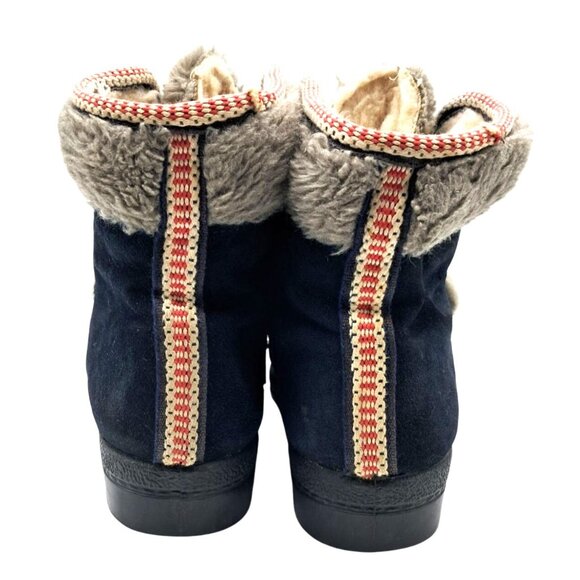 VIntage Yodelers Boots Womens Size 9 Apres Snow Winter Blue Suede Fleece Faux Fu - Picture 3 of 16
